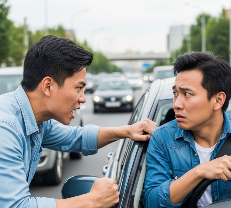 就已經被逼車嚇到了你還要挑釁對方的車子