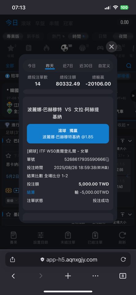 在富遊娛樂城押網球,明明看到贏了卻被判輸,真的傻眼